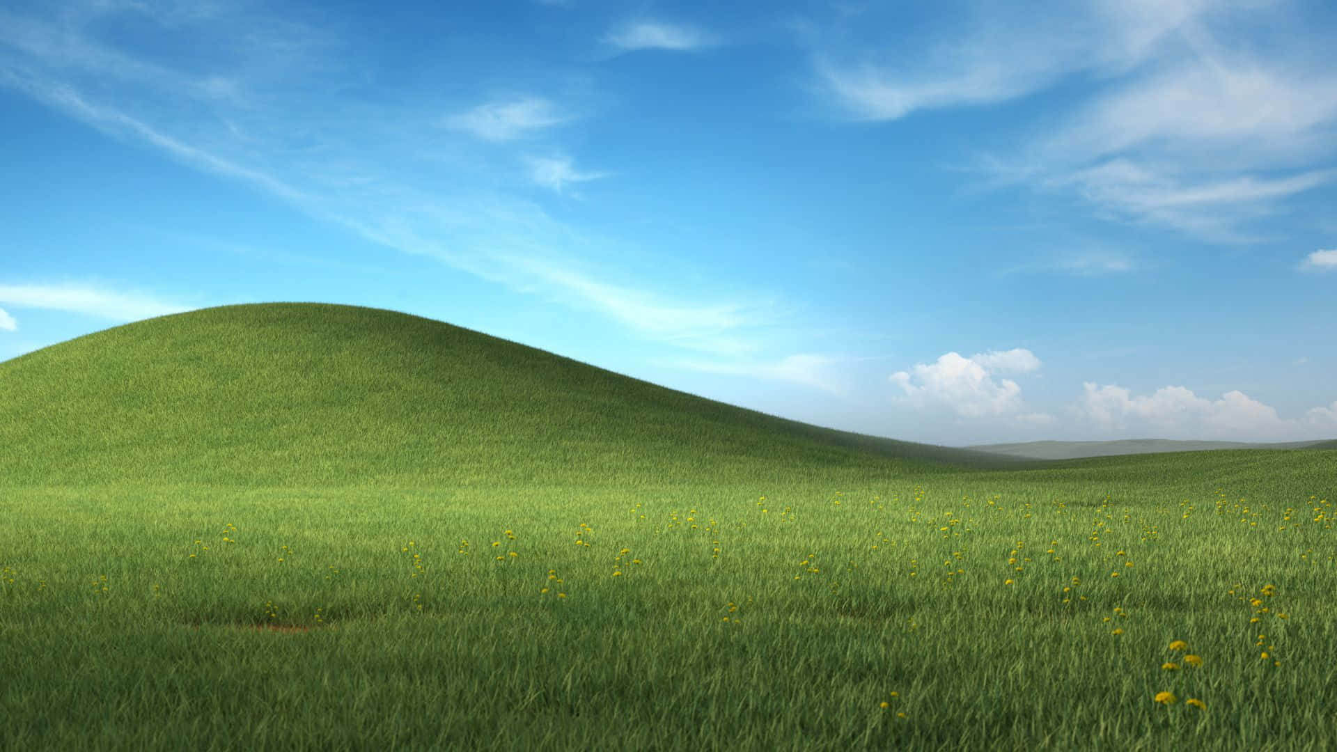 Green Hill Zone, rolling green hill, bright blue sky, Full HD Desktop Wallpaper
