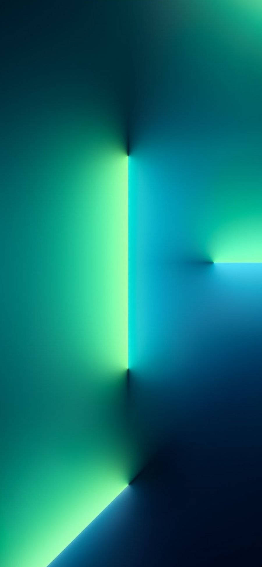 neon green, blue light beams, minimalist geometric space, Full HD Phone Wallpaper