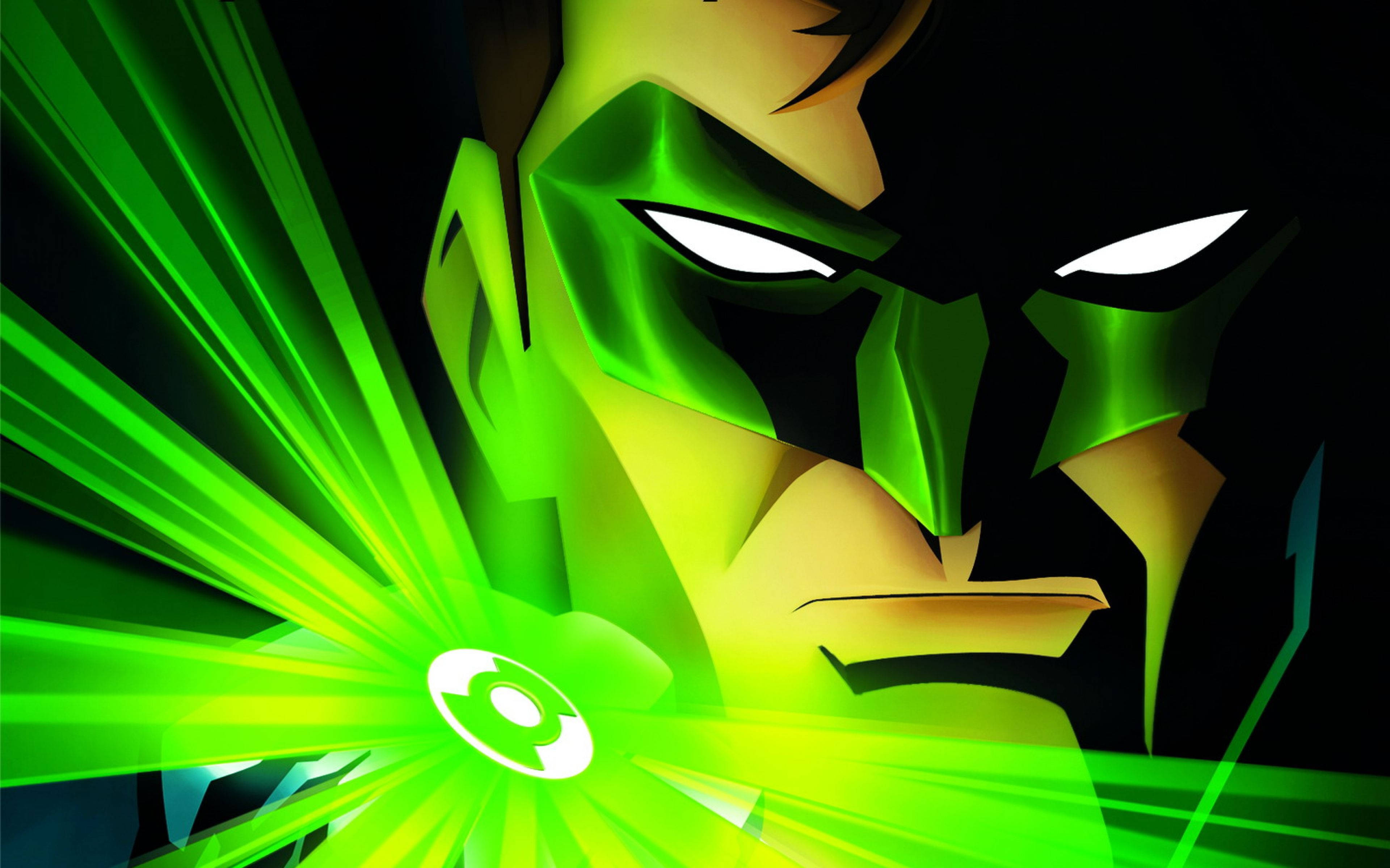 Green Lantern, power ring, glowing eyes, 4K Desktop Wallpaper