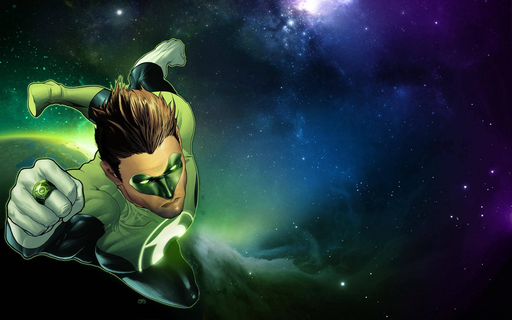 Green Lantern, outer space, cosmic nebula, HD Desktop Wallpaper