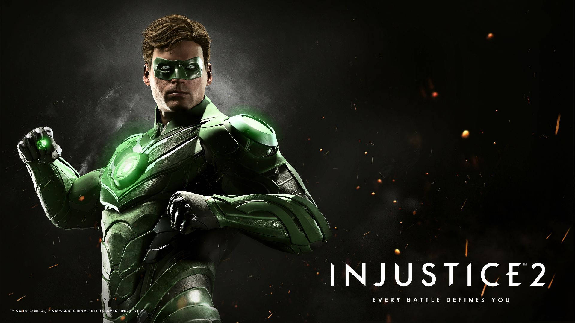Green Lantern, armored suit, glowing power ring, Full HD Desktop Wallpaper