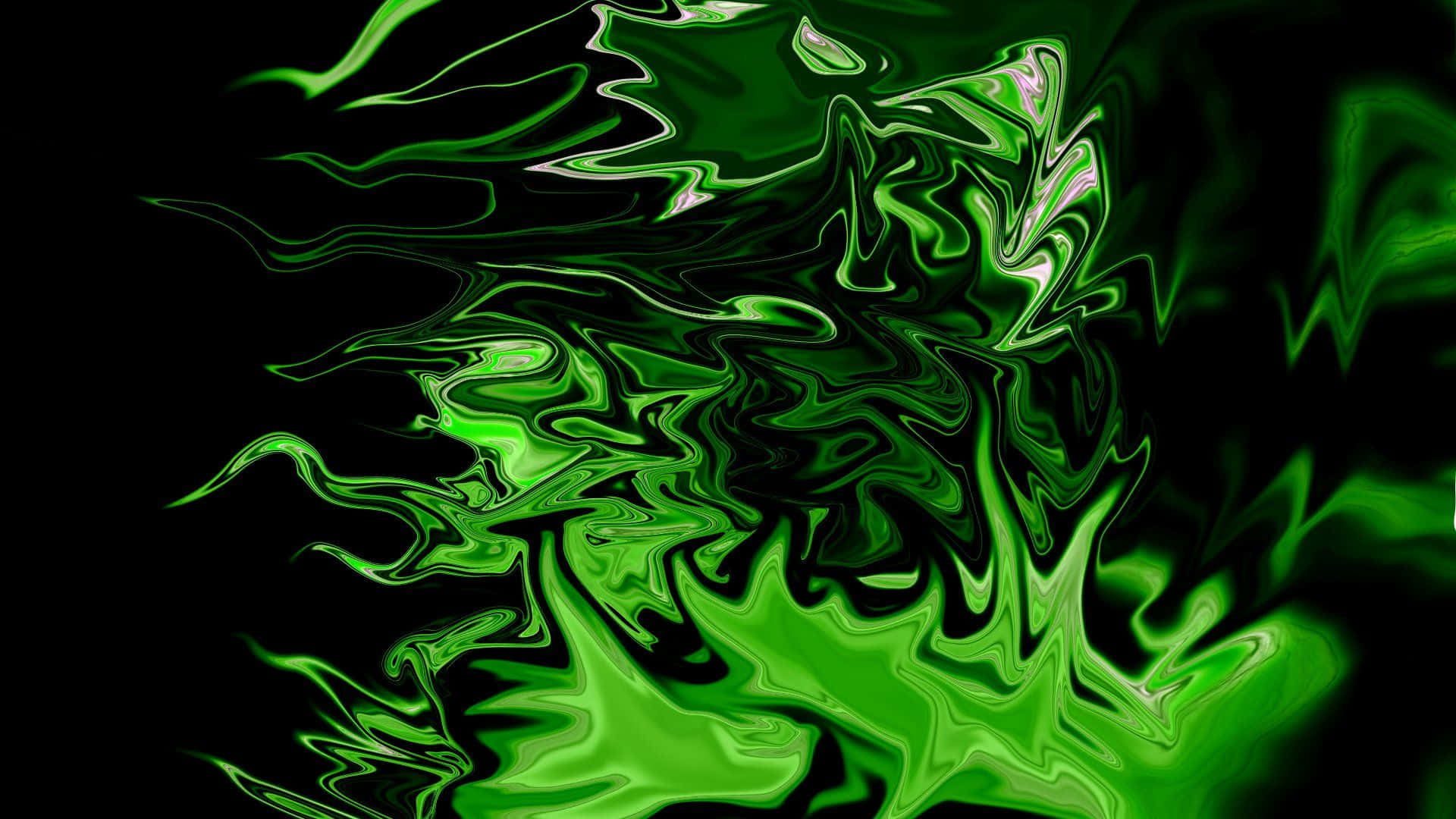 Green LED, neon green, liquid swirls, Full HD Desktop Wallpaper
