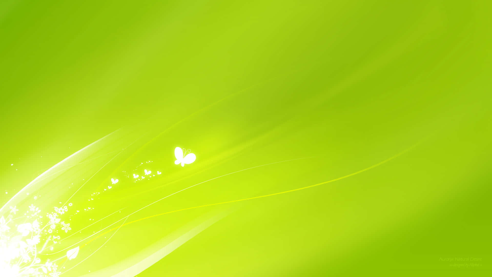 Green Led, lime green, glowing white butterfly, Full HD Desktop Wallpaper