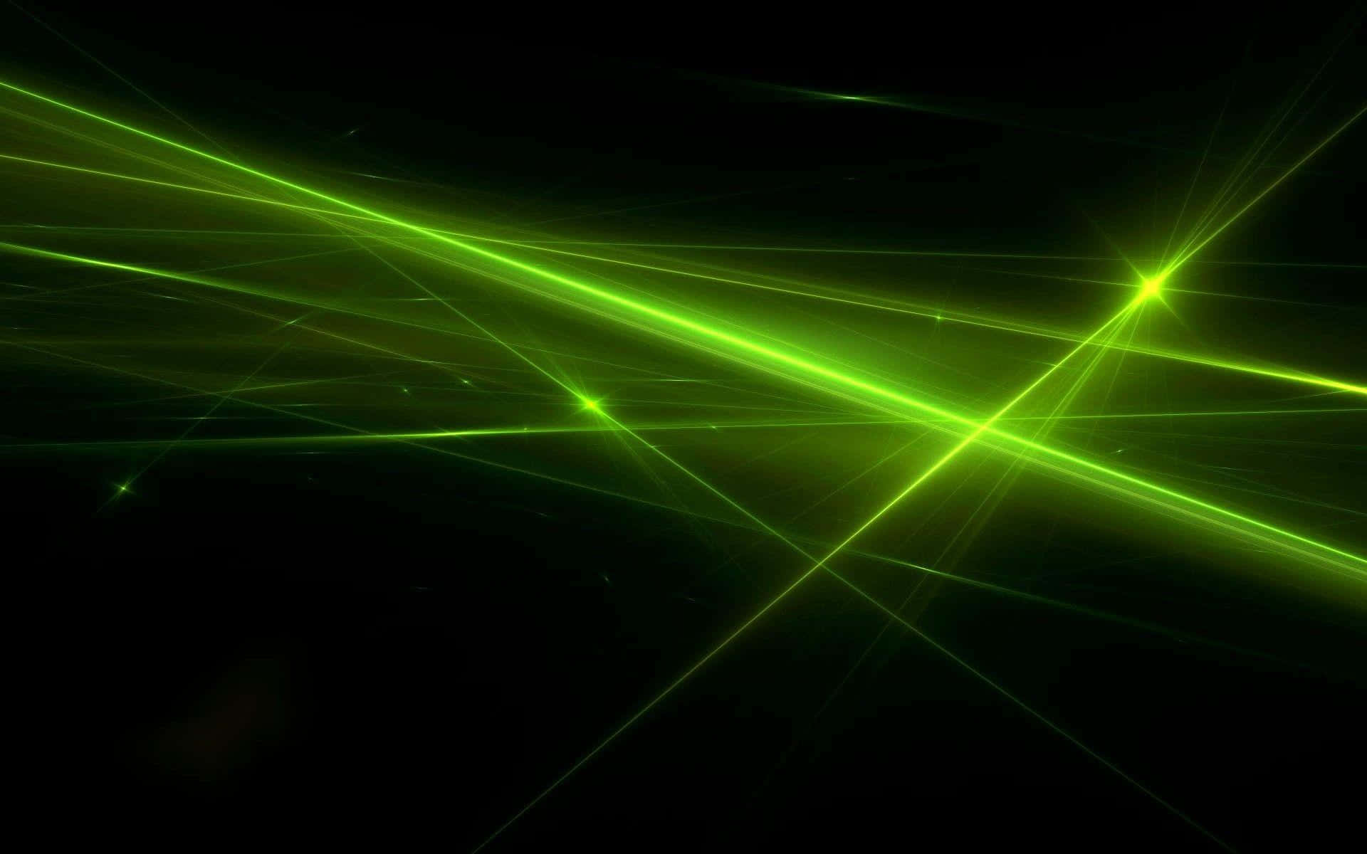 Green LED, vibrant green laser beams, pitch black void, Full HD Desktop Wallpaper