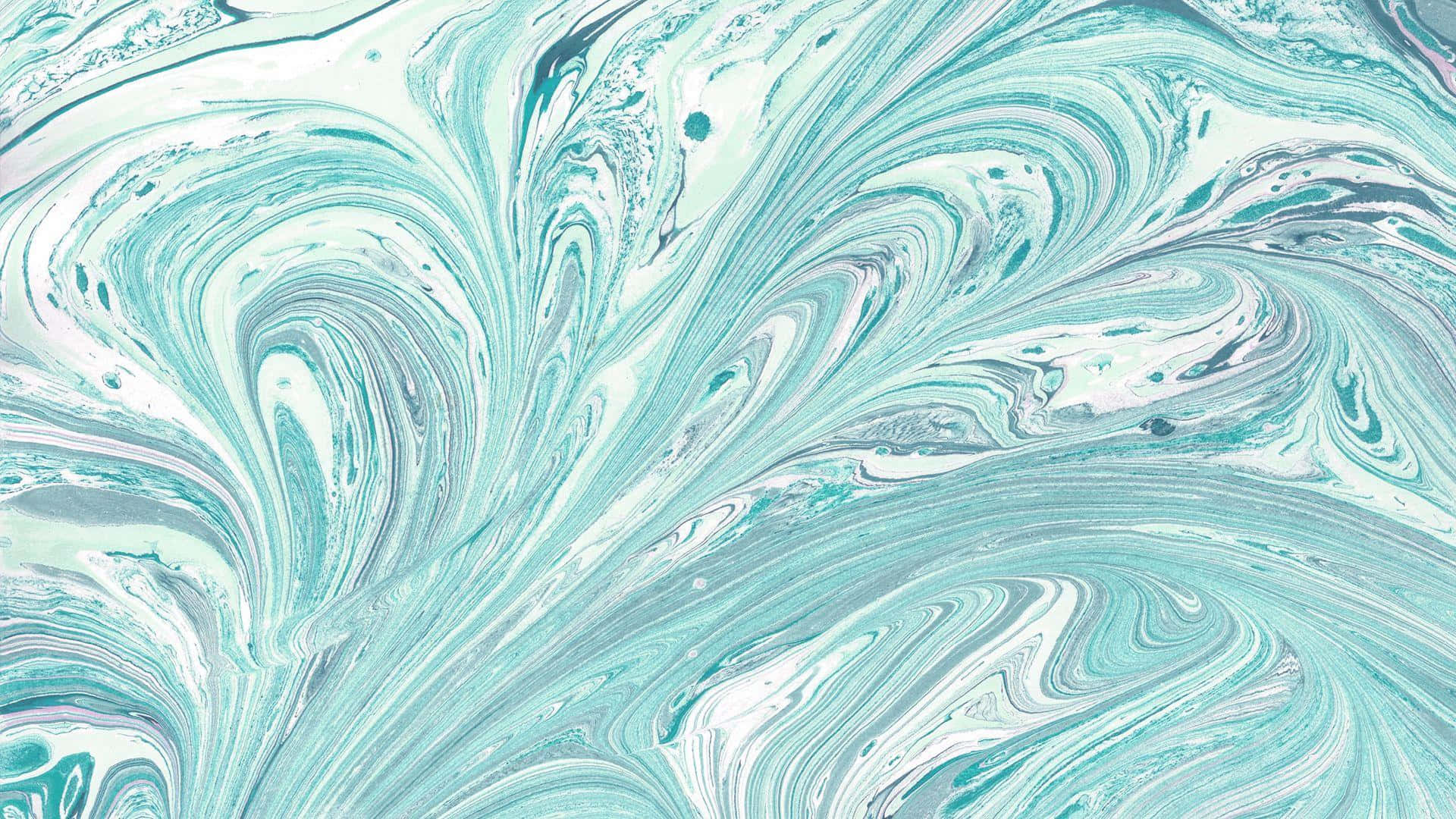 swirling green marble pattern, teal, white, Full HD Desktop Wallpaper