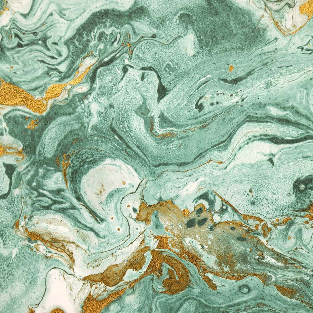 emerald gold marble, teal, gold, SD Desktop Wallpaper