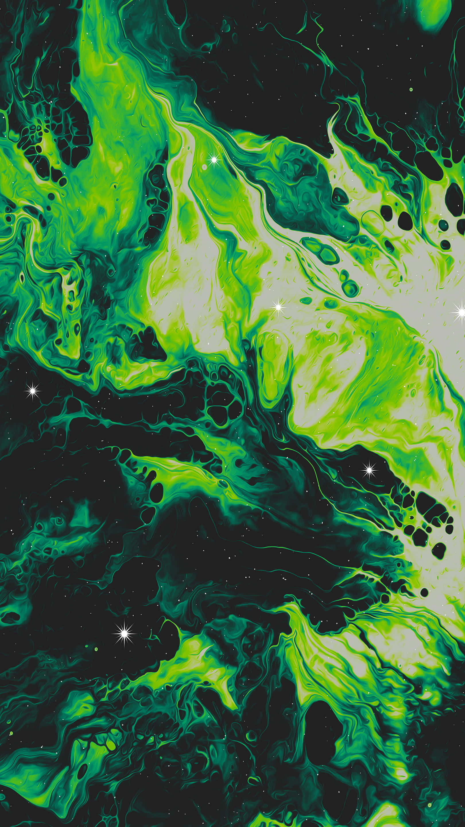 abstract green marble texture, vibrant green, black cosmic swirls, 2K Phone Wallpaper