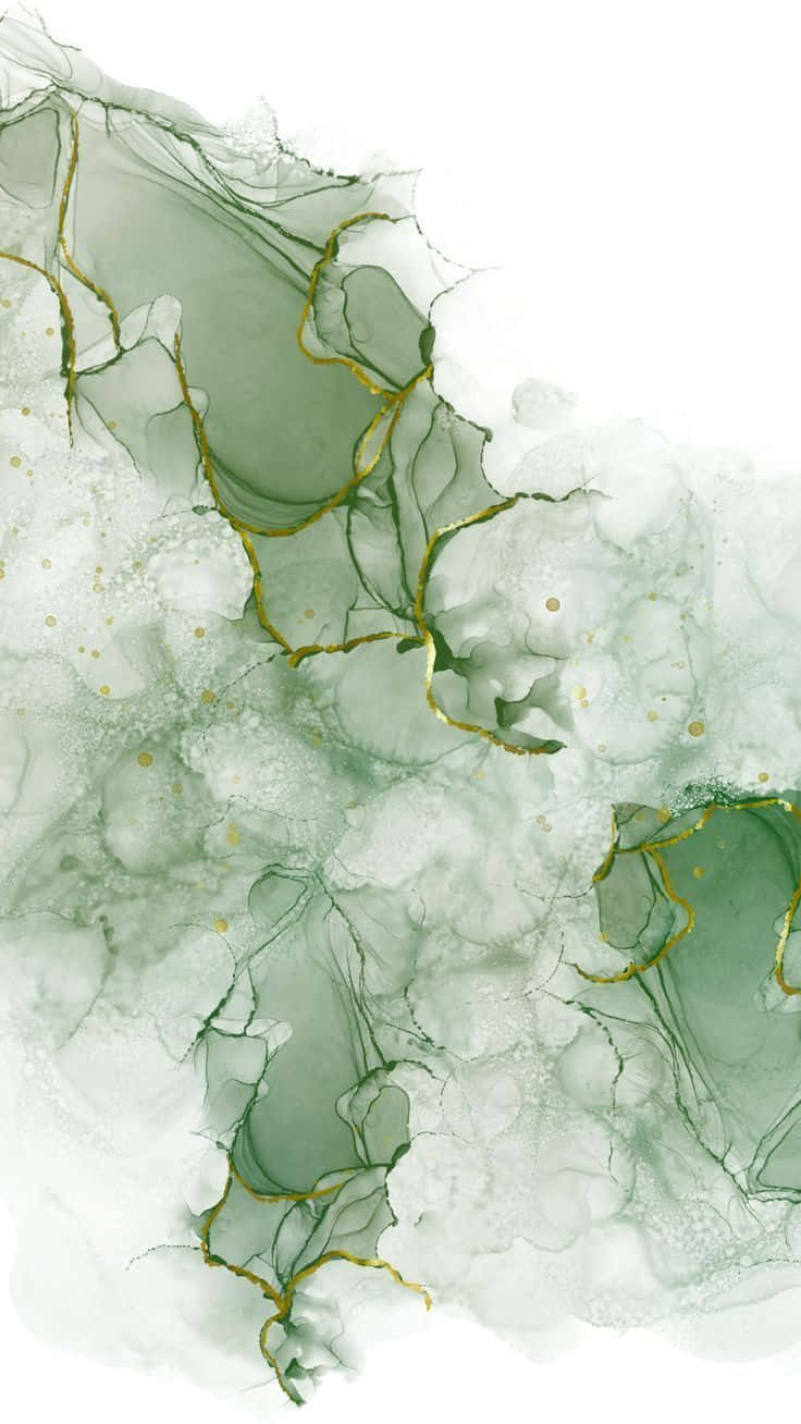 Green Marble, abstract green and gold fluid art, swirling patterns, HD Phone Wallpaper