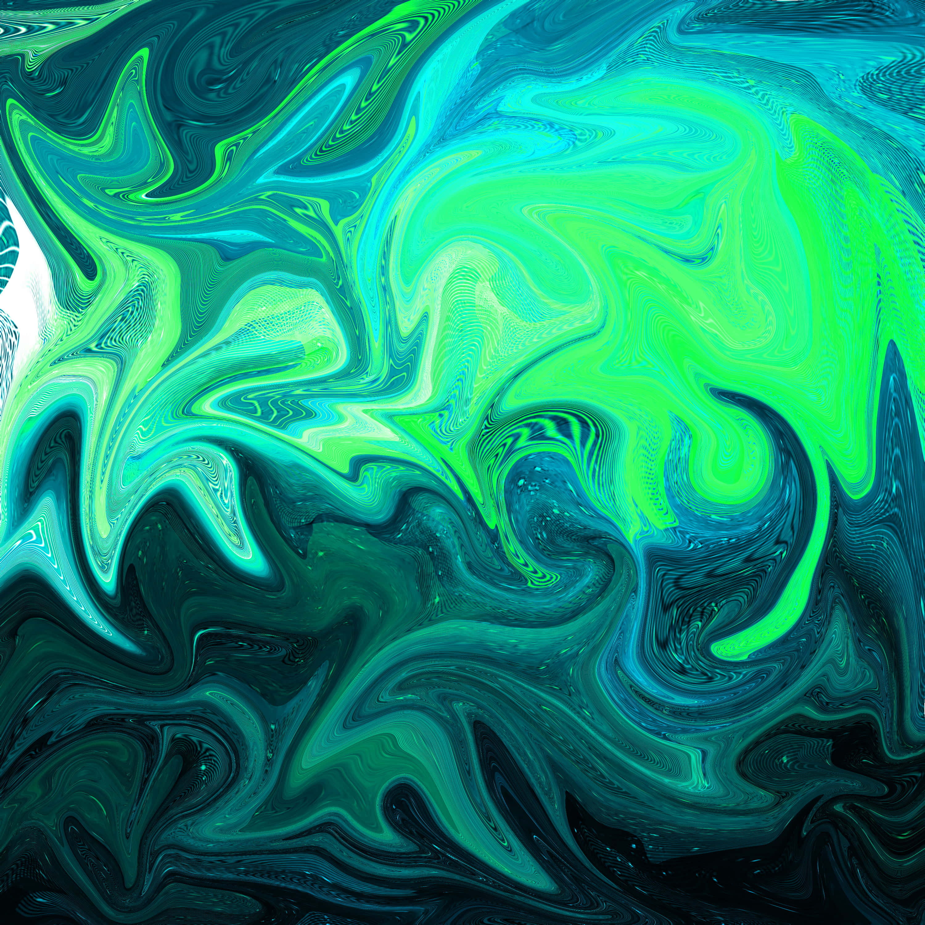 abstract green marble swirls pattern, teal, neon green, 2K Desktop Wallpaper