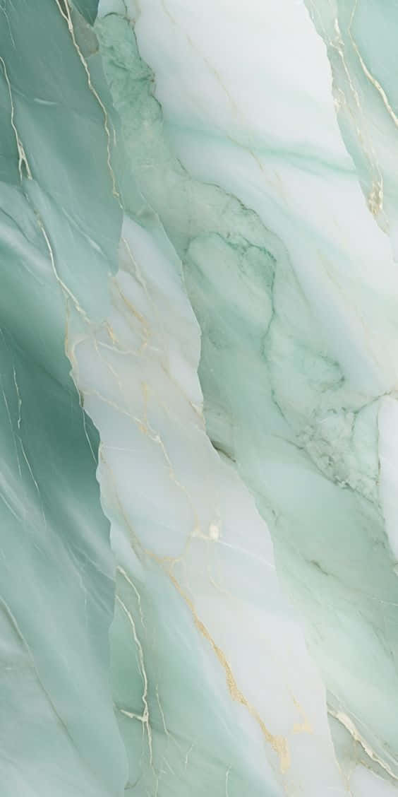 mint green, white marble, gold veins, SD Phone Wallpaper