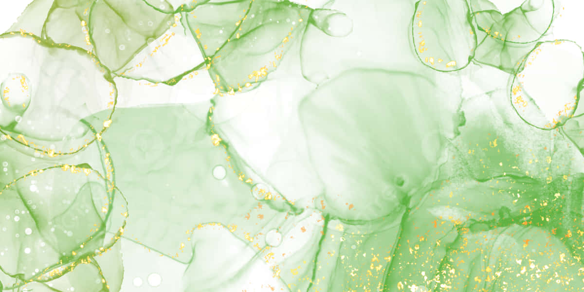 Green Gold Marble, shimmering gold flecks, bubble-like forms, SD Desktop Wallpaper