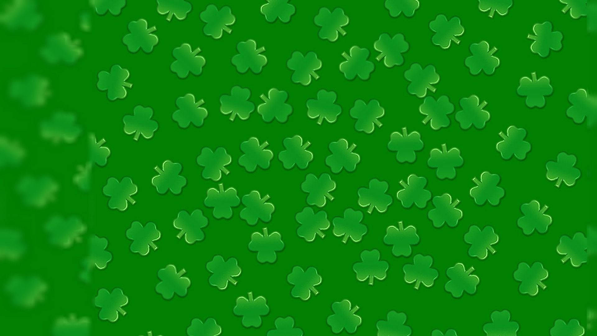 Saint Patrick's Day, clovers, vibrant green, Full HD Desktop Wallpaper