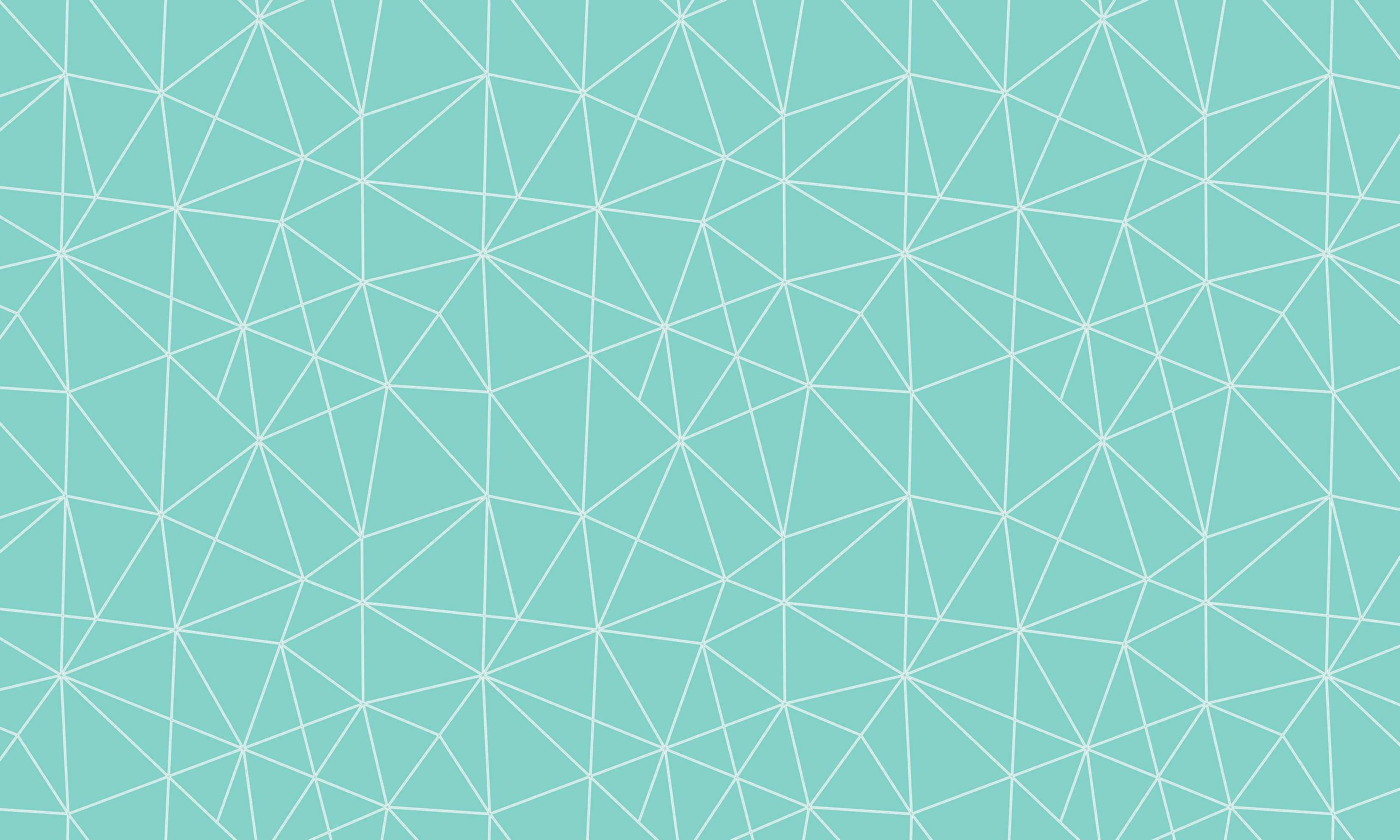 pastel green, teal, white geometric triangular grid pattern, 2K Desktop Wallpaper