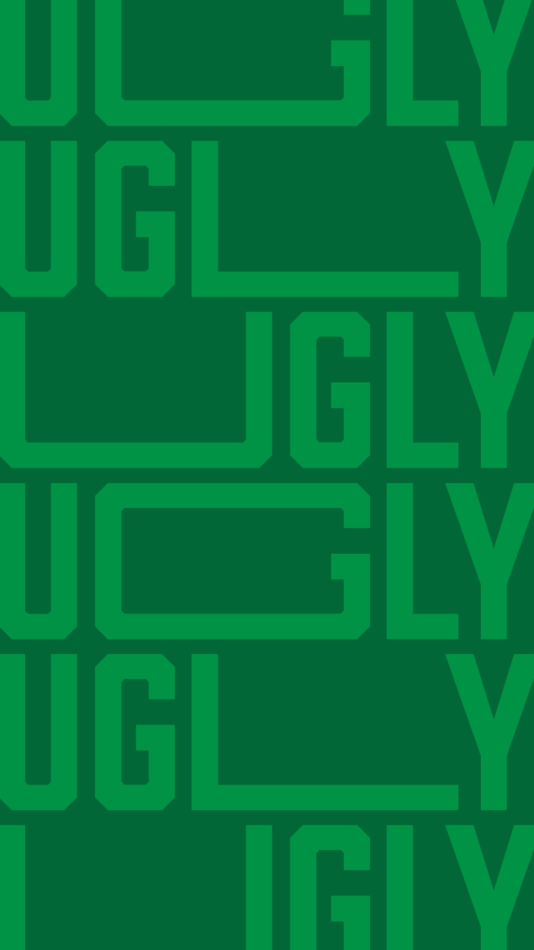 UGLY, green letters, fragmented grid pattern, 4K Phone Wallpaper