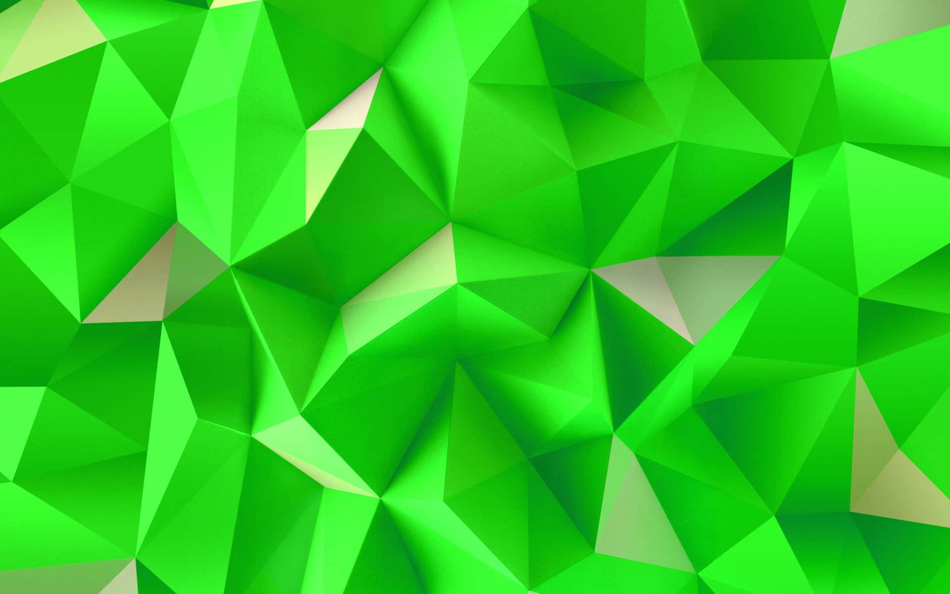 Vibrant Green Texture Wallpaper, low-poly geometric, triangular facets, Full HD Desktop Wallpaper