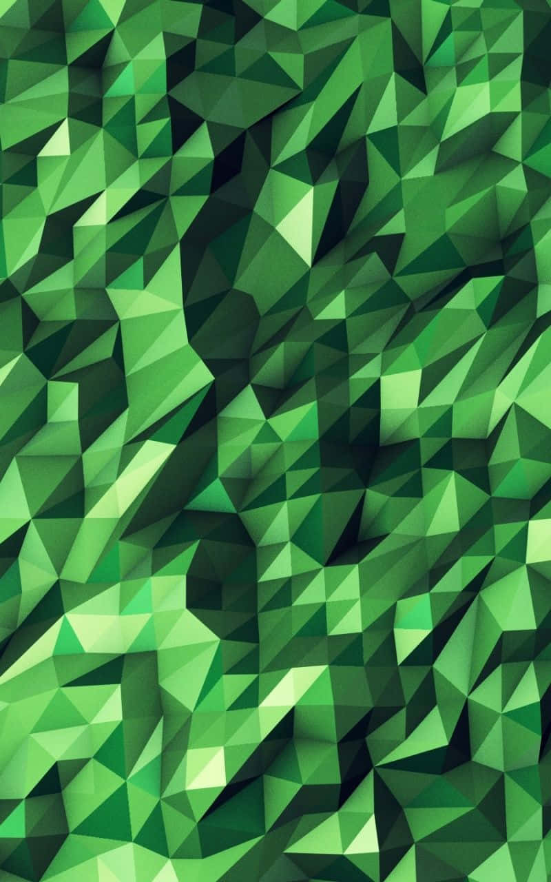 green geometric, polygonal facets, textured, HD Phone Wallpaper