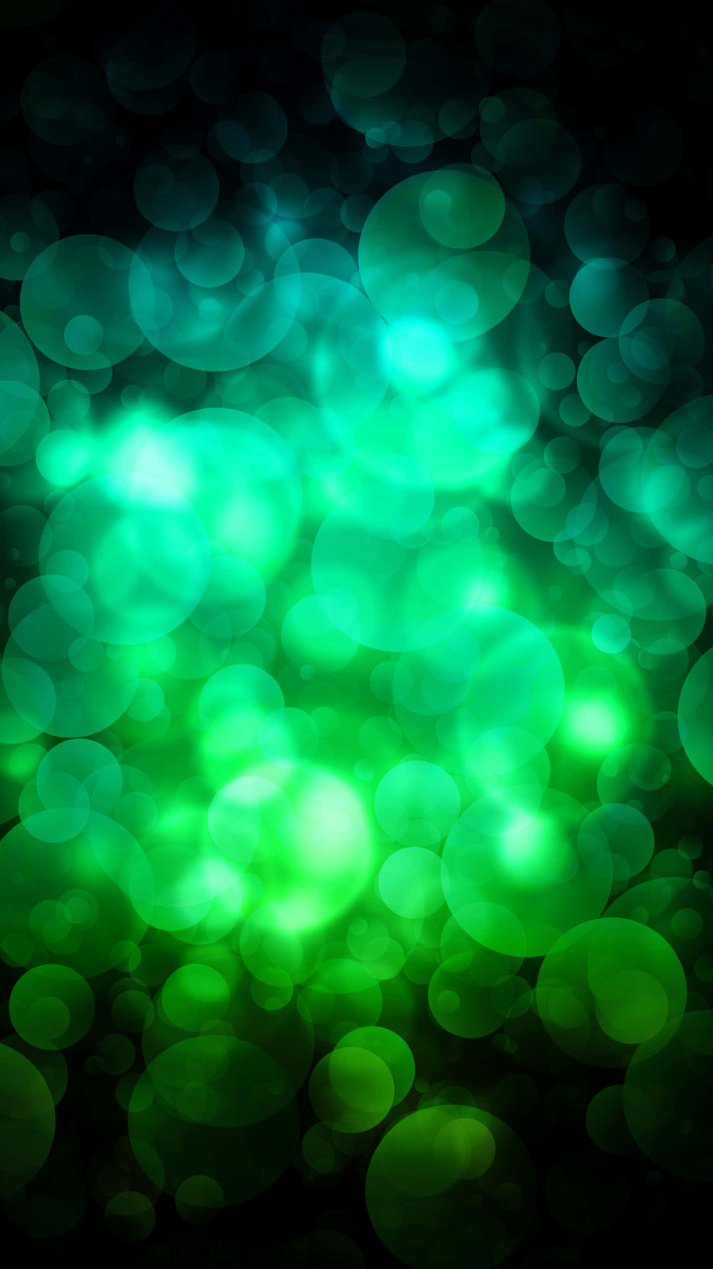 Glowing Green Phone, vibrant green, bokeh lights, 2K Phone Wallpaper