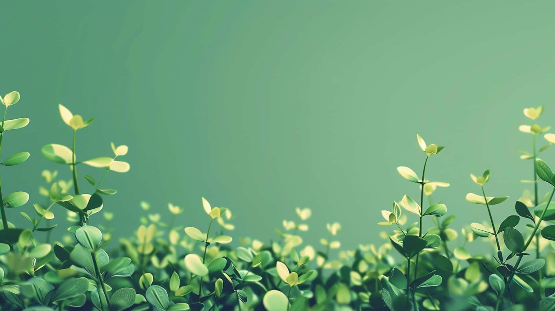 green aesthetic, plant growth, soft green foliage, Full HD Desktop Wallpaper