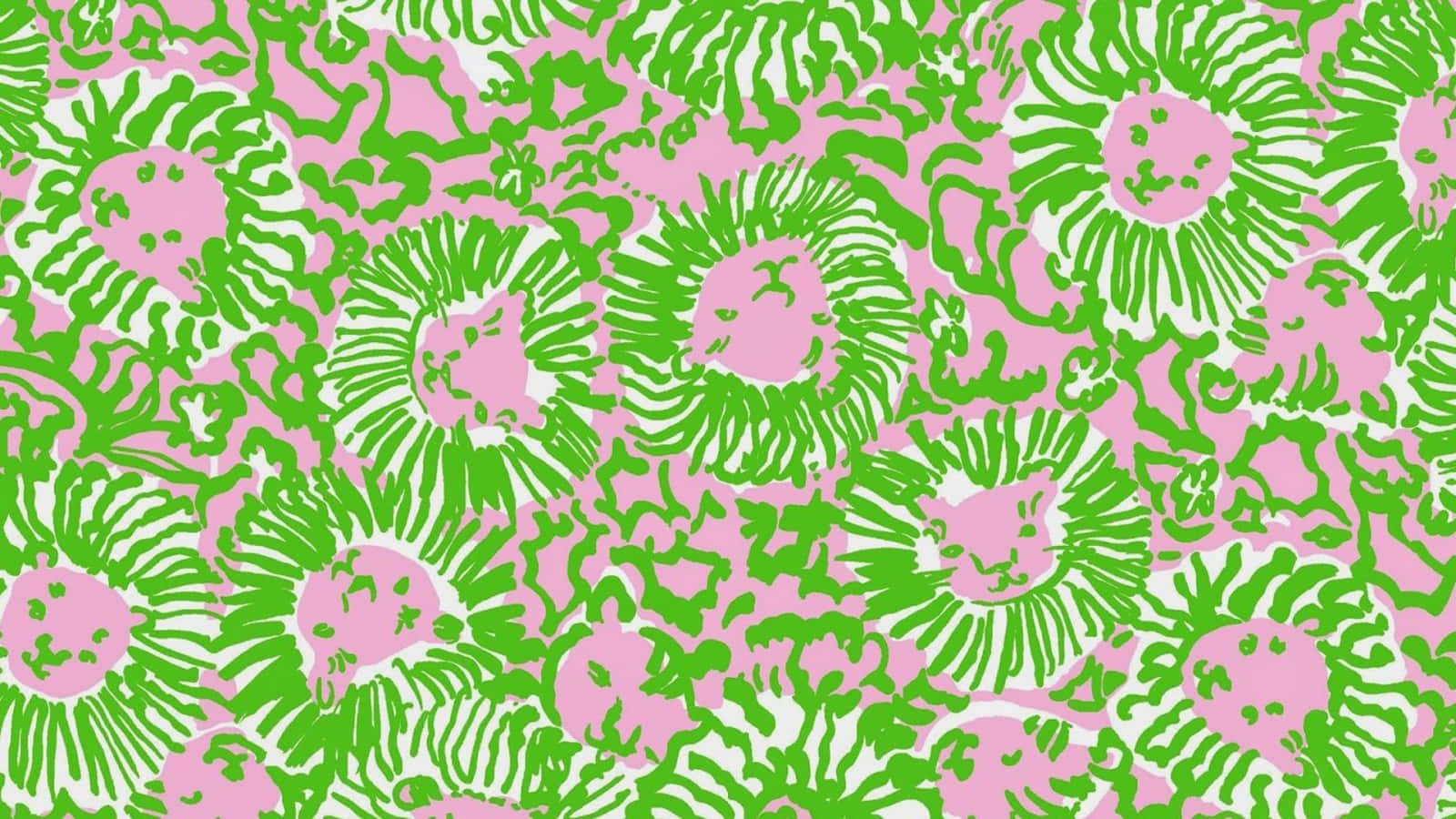 green, pink, abstract floral pattern, HD Desktop Wallpaper