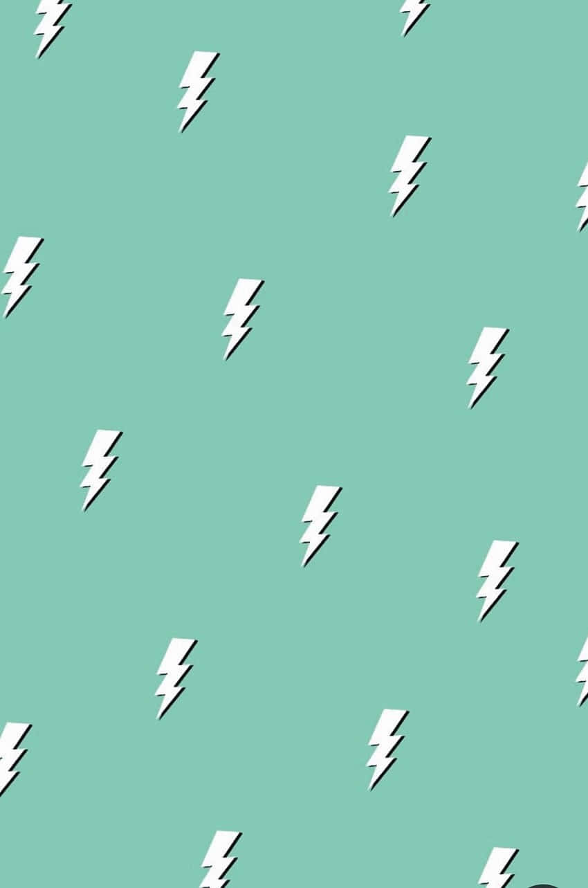 Green Preppy, lightning pattern, mint green, HD Phone Wallpaper