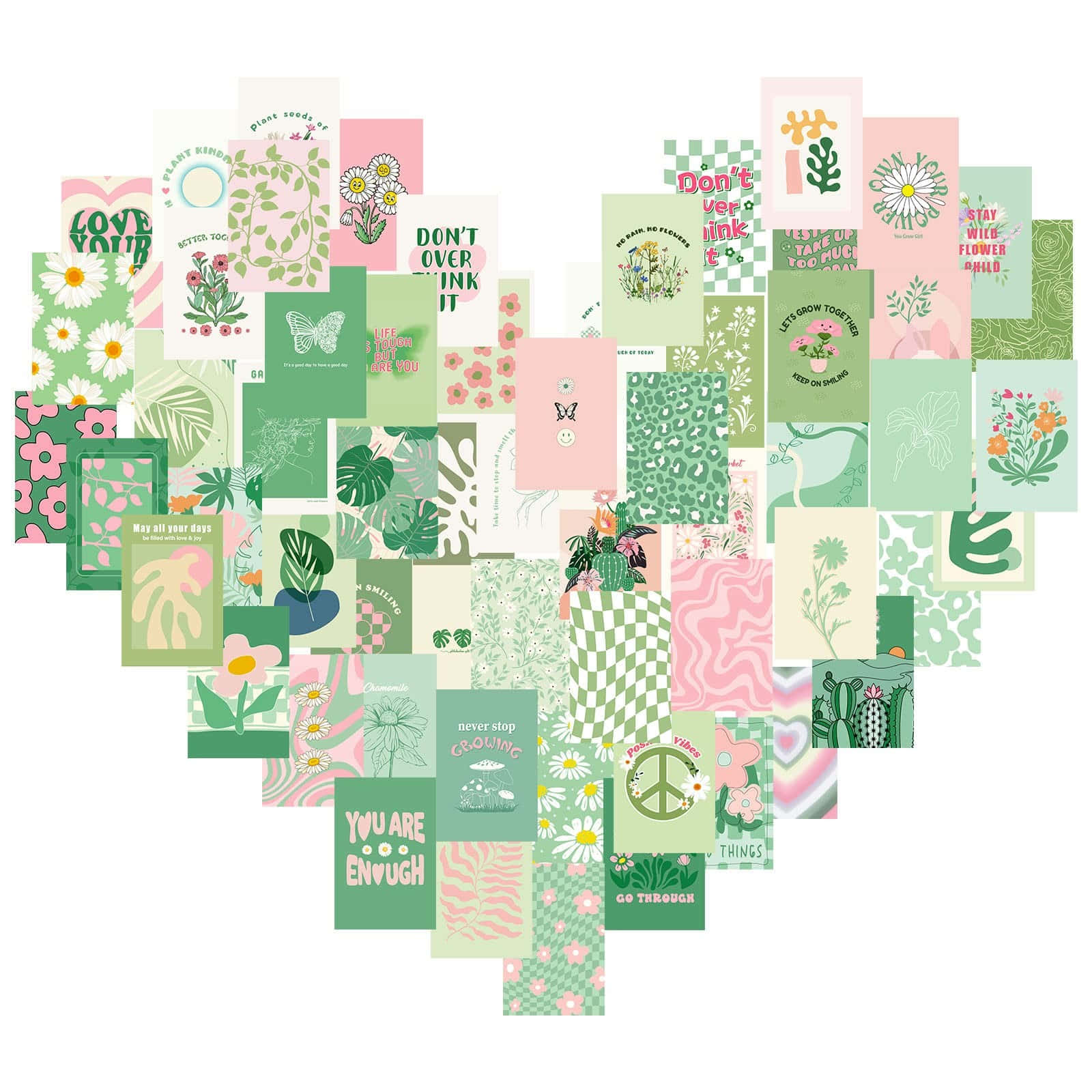 Green Preppy, pastel green, pink, HD Desktop Wallpaper