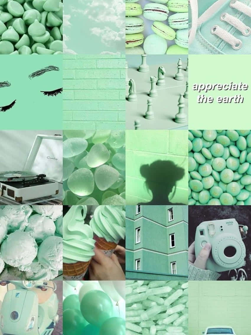 mint green, candies, macarons, SD Phone Wallpaper