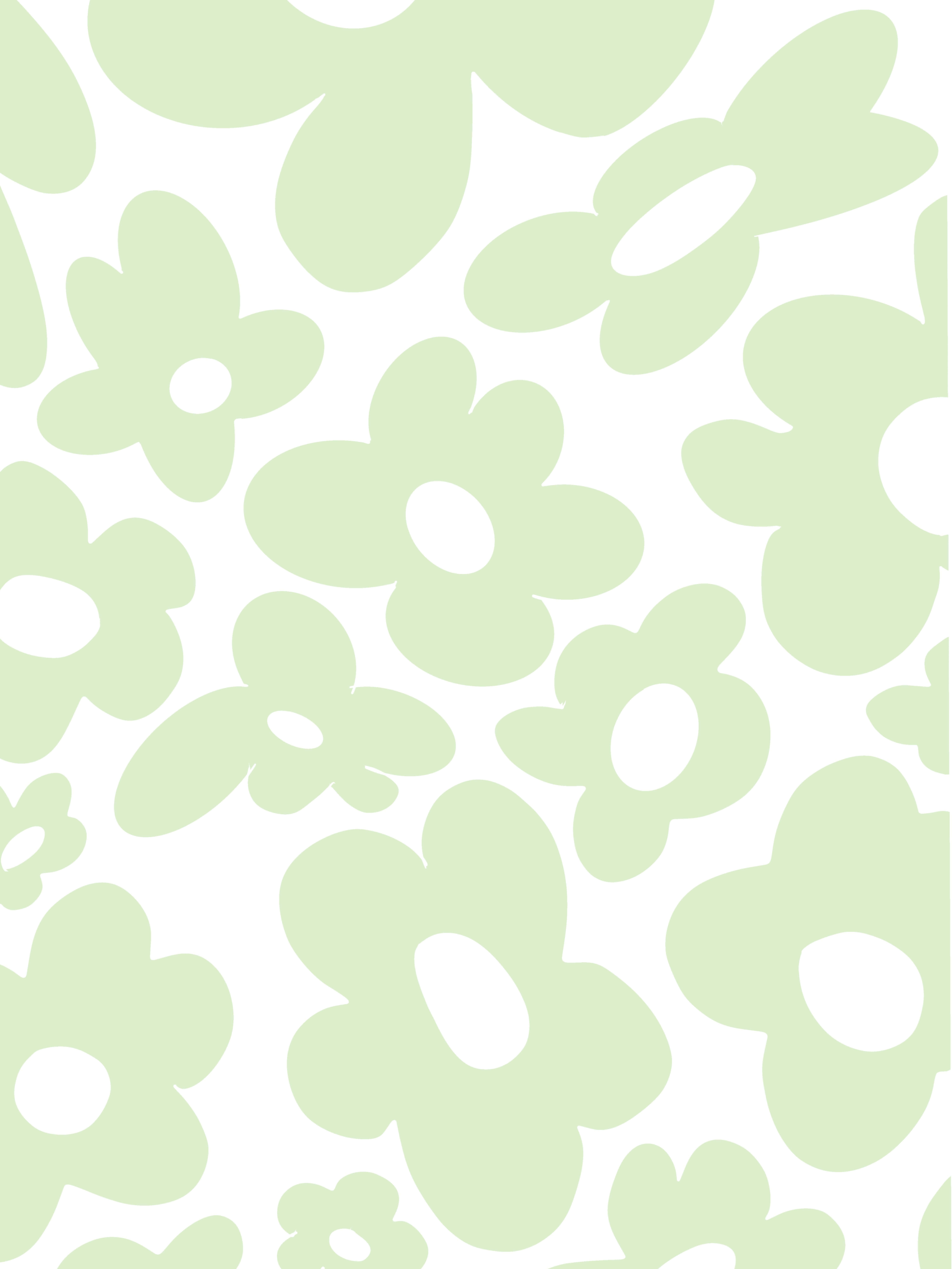 soft mint green, stylized flowers, clean white background, 8K Phone Wallpaper