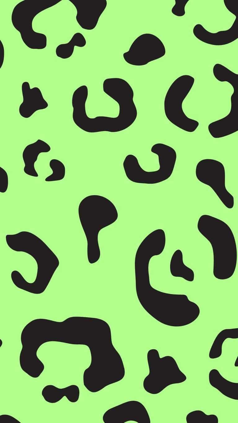 Green Preppy, leopard print pattern, neon green, HD Phone Wallpaper