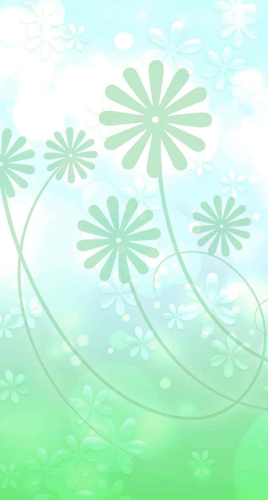 pastel green, daisy flowers, gradient sky, HD Phone Wallpaper