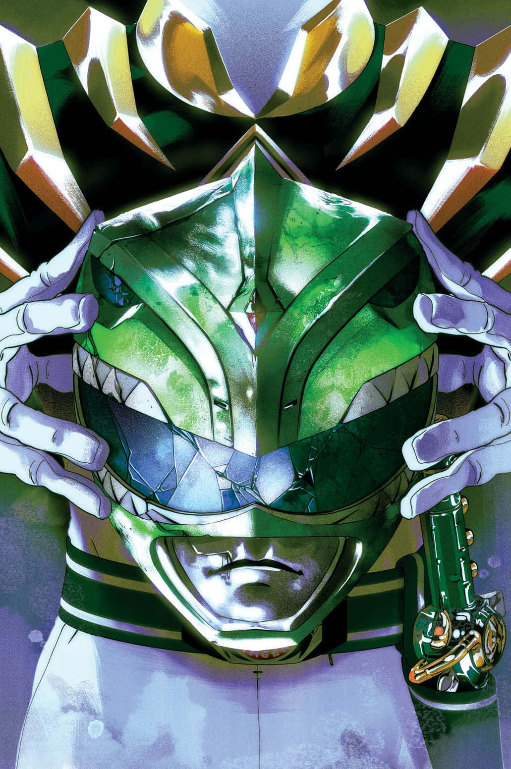Green Ranger, helmet, dagger, HD Phone Wallpaper