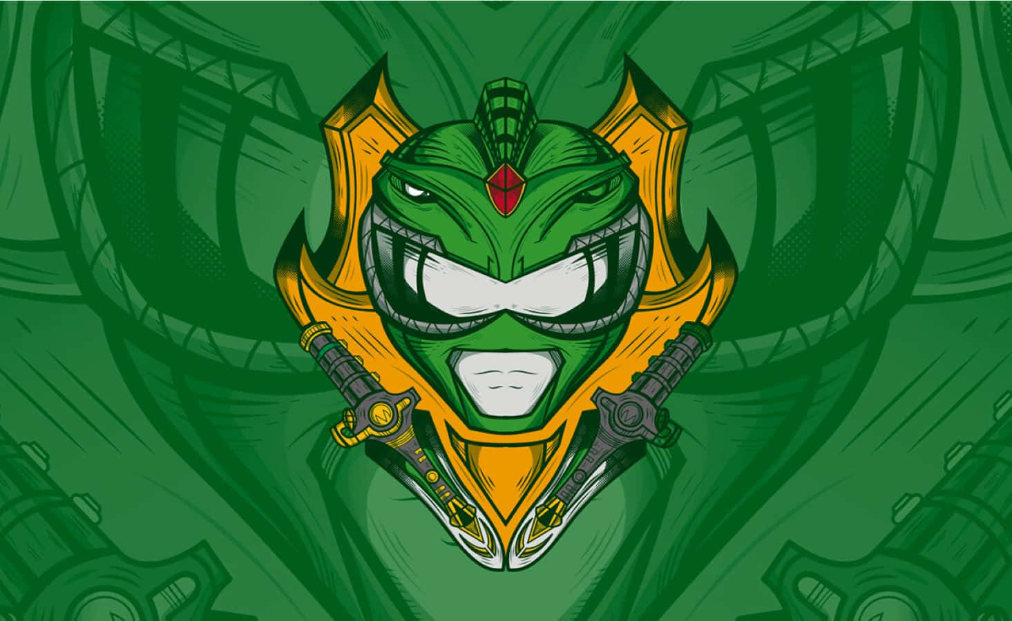 Green Ranger, helmet, sharp teeth, HD Desktop Wallpaper