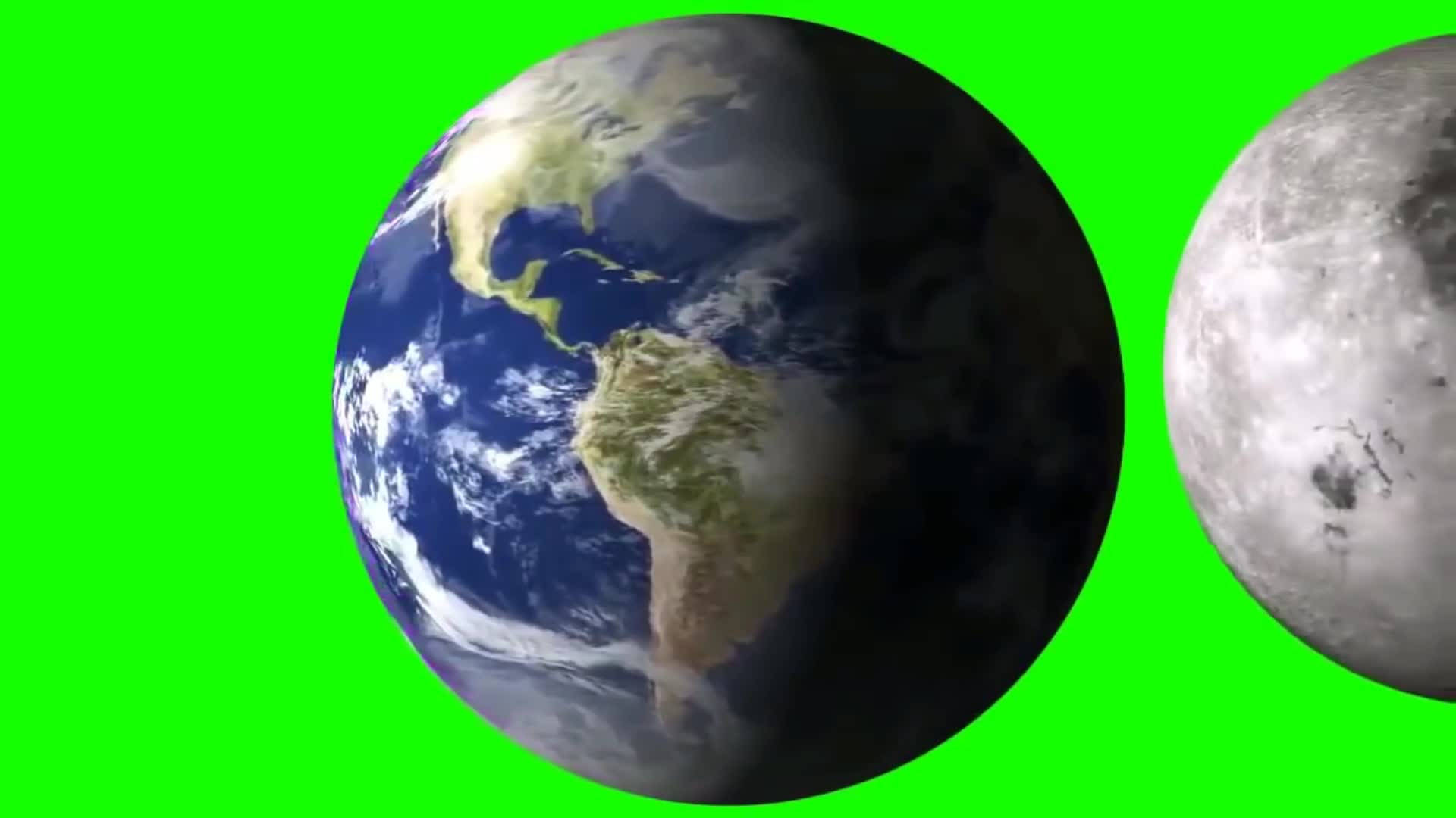 Earth, moon, vibrant green screen backdrop, Full HD Desktop Wallpaper