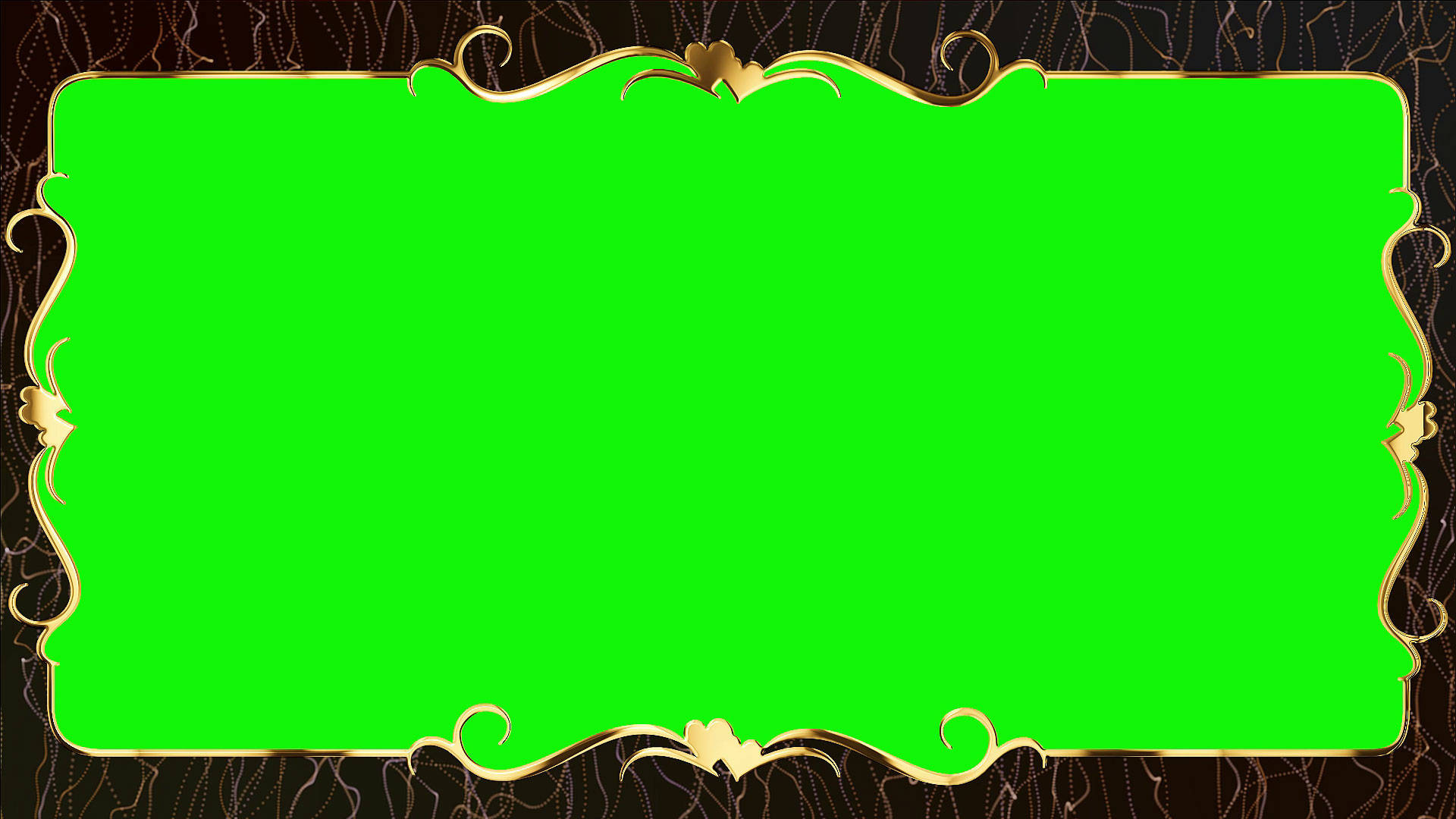 fancy border, golden scrollwork, vibrant green screen, Full HD Desktop Wallpaper