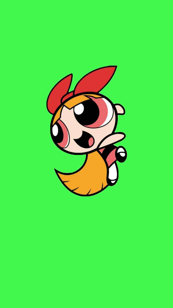 Greenscreen Background Blossom, red pigtails, orange skirt, HD Phone Wallpaper