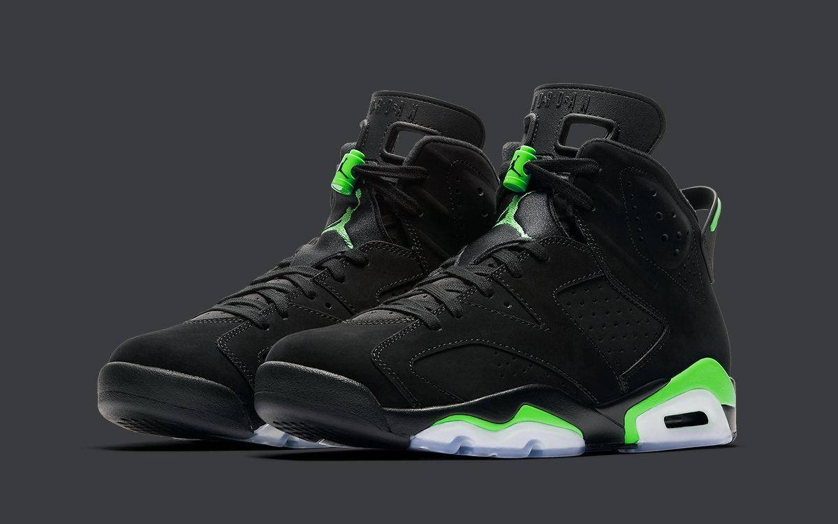 Black high-top sneakers, neon green accents, white soles, SD Desktop Wallpaper