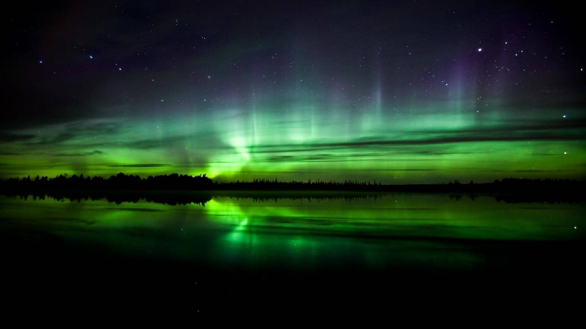 Green Sky, aurora borealis, starry night sky, Full HD Desktop Wallpaper