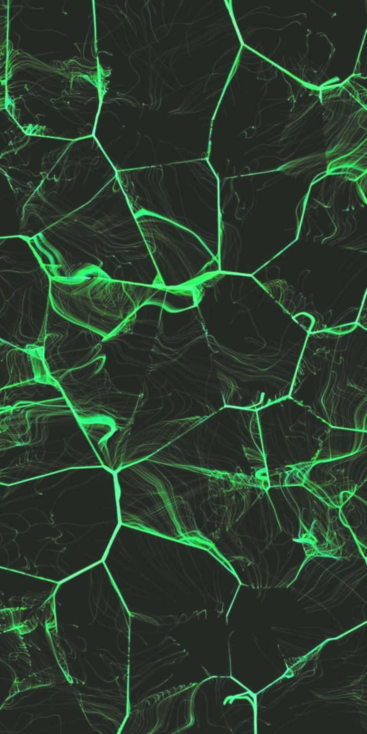 neon green, glowing cracks, dark textured surface, HD Phone Wallpaper