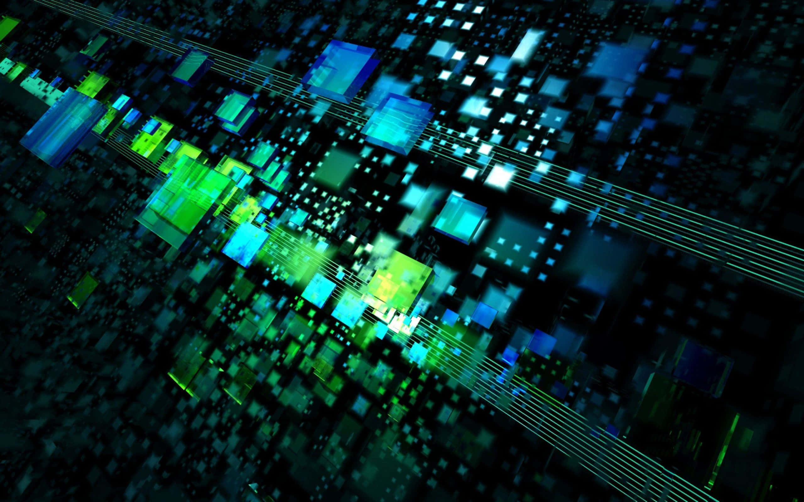 green technology, glowing blue, glowing green, 2K Desktop Wallpaper