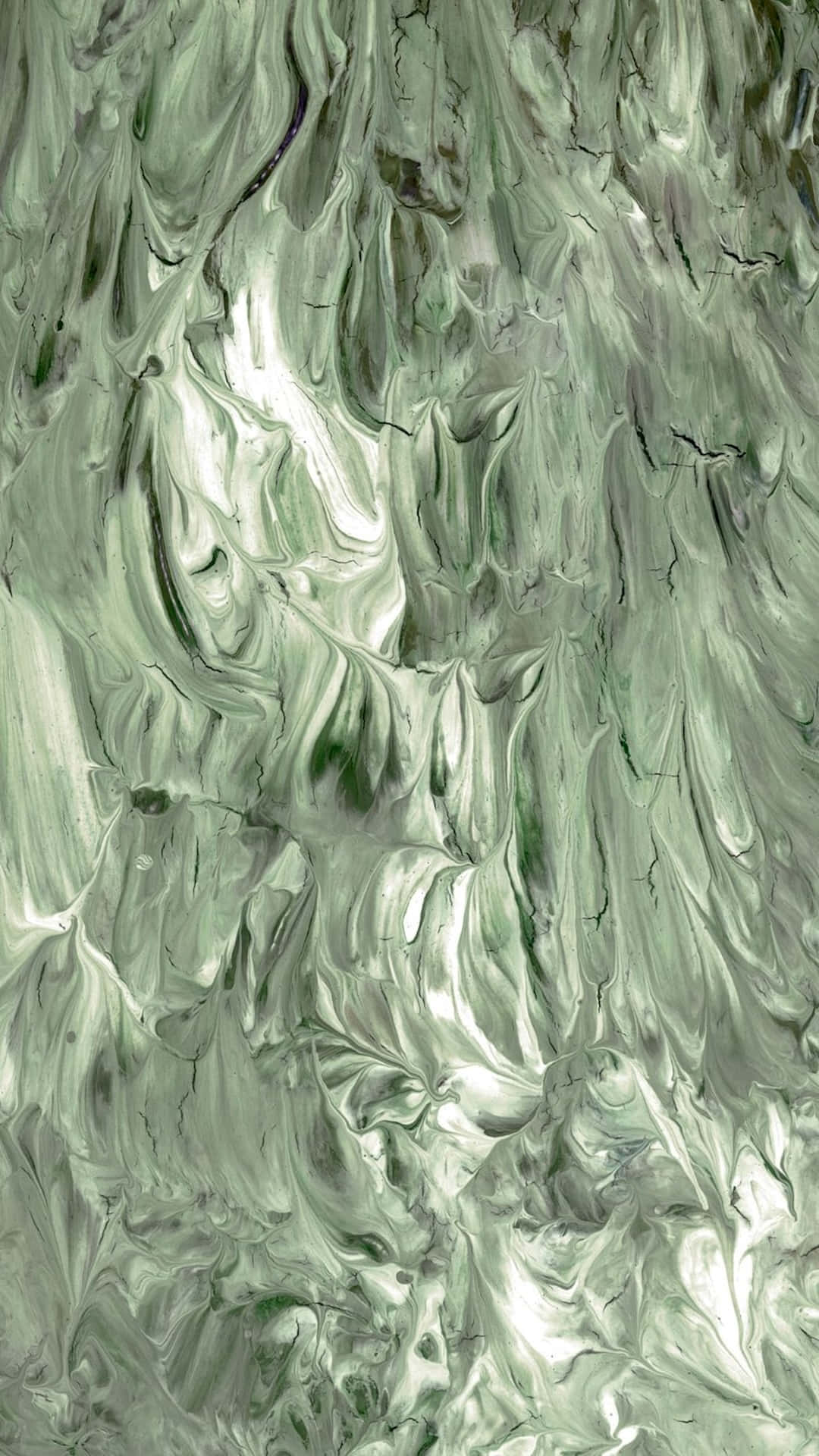 sage green, swirling abstract pattern, green and white paint, Full HD Phone Wallpaper