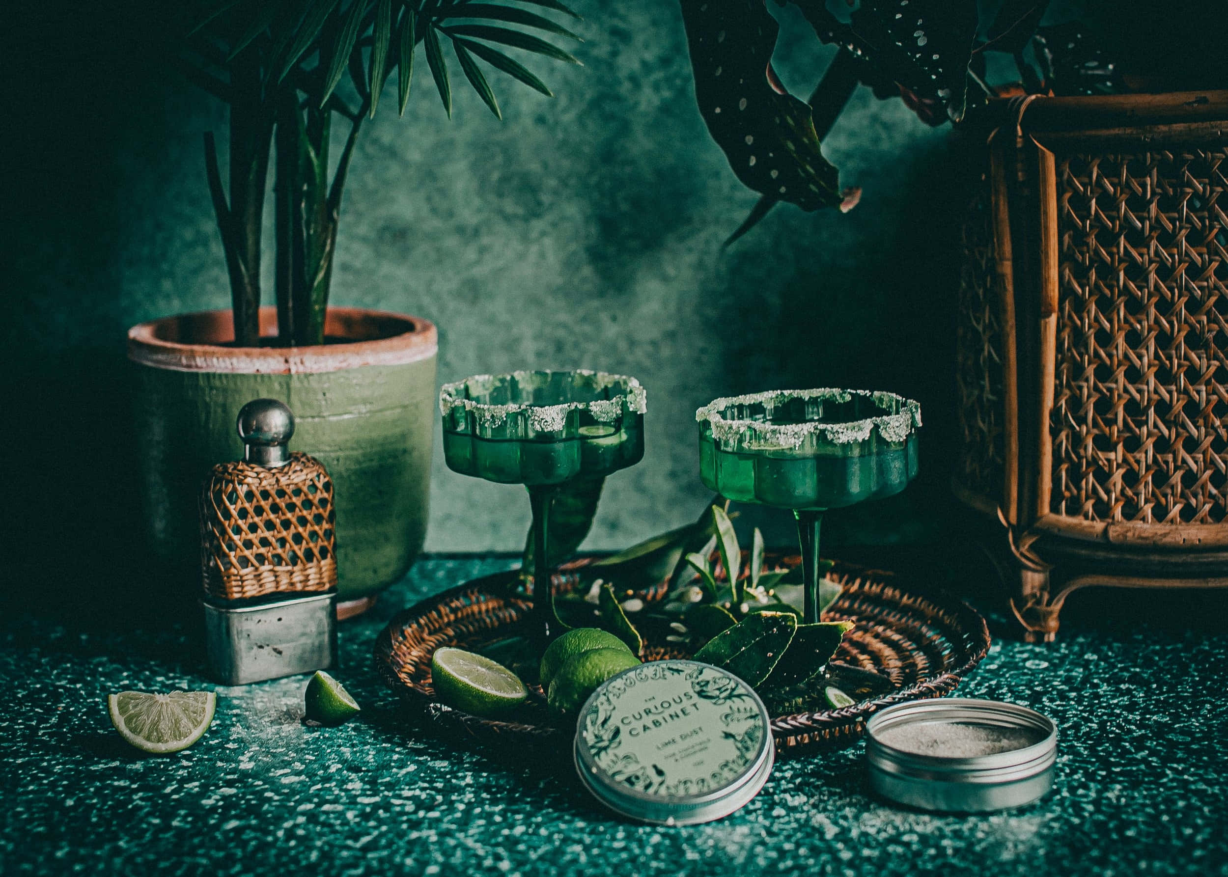 Green Witch Aesthetic, margarita glasses, salt rims, Full HD Desktop Wallpaper
