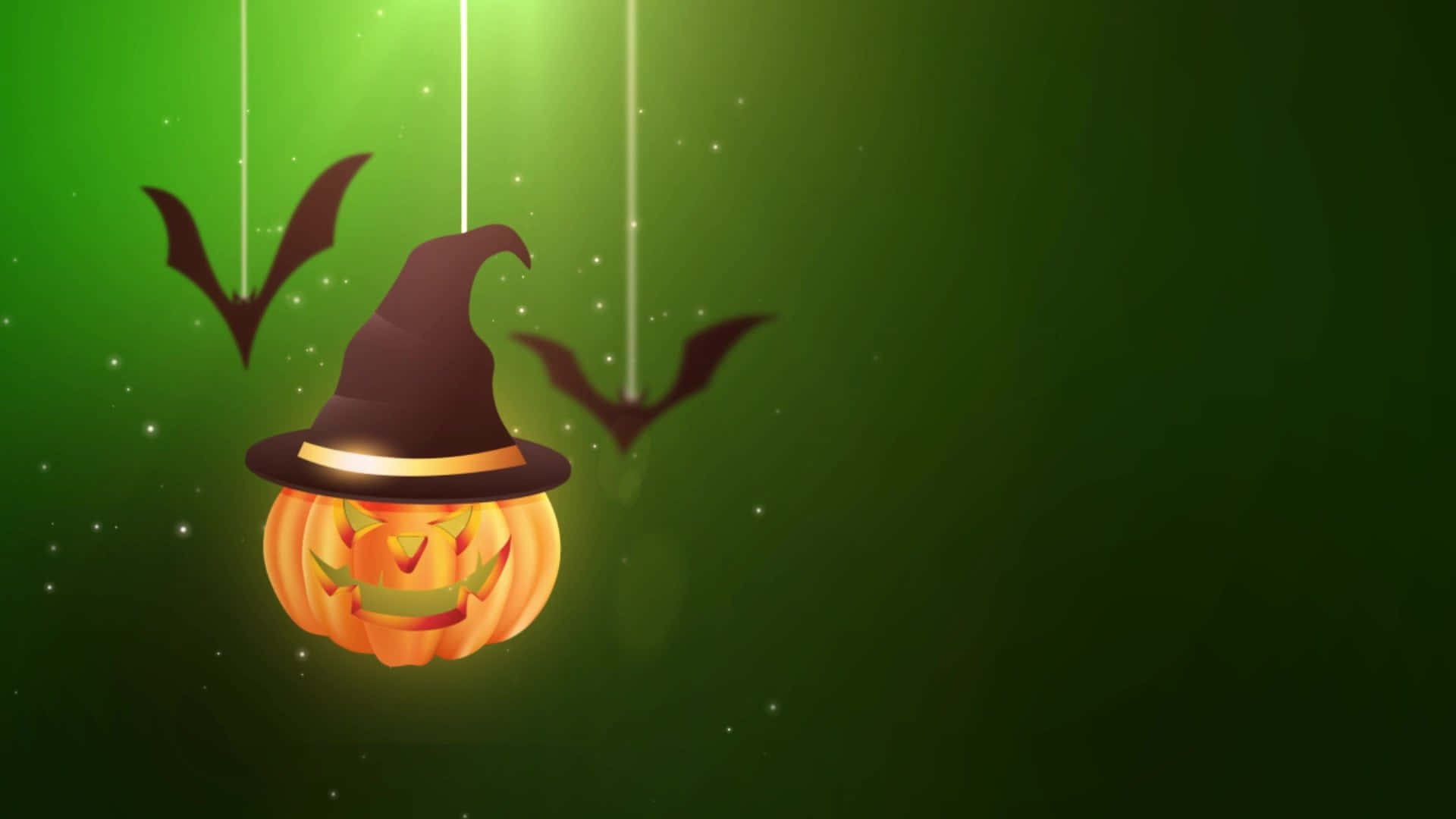 Green Witch, jack-o'-lantern, witch hat, Full HD Desktop Wallpaper