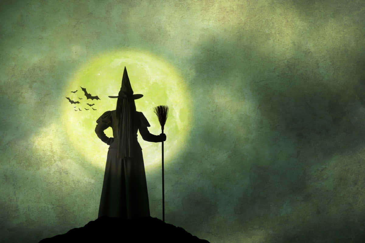 witch, broomstick, hill, SD Desktop Wallpaper