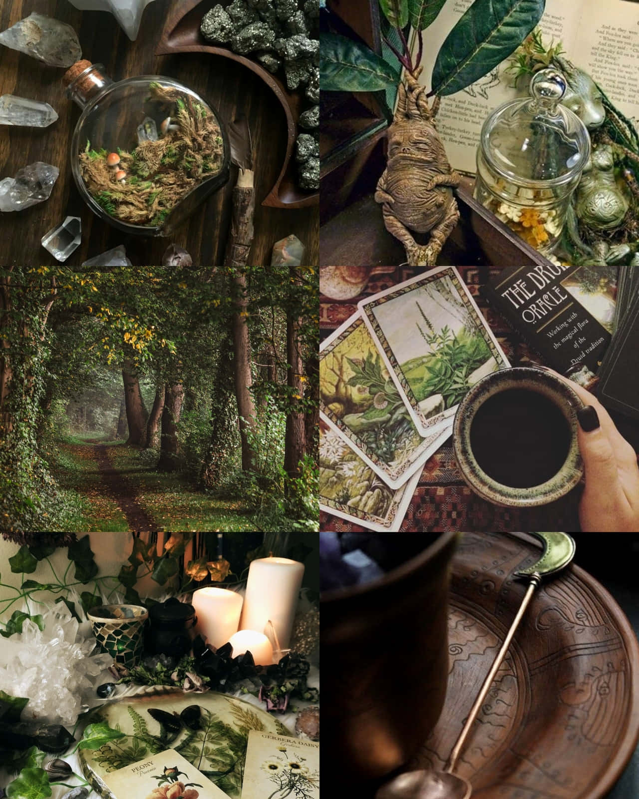 Green Witch, crystals, tarot cards, HD Phone Wallpaper