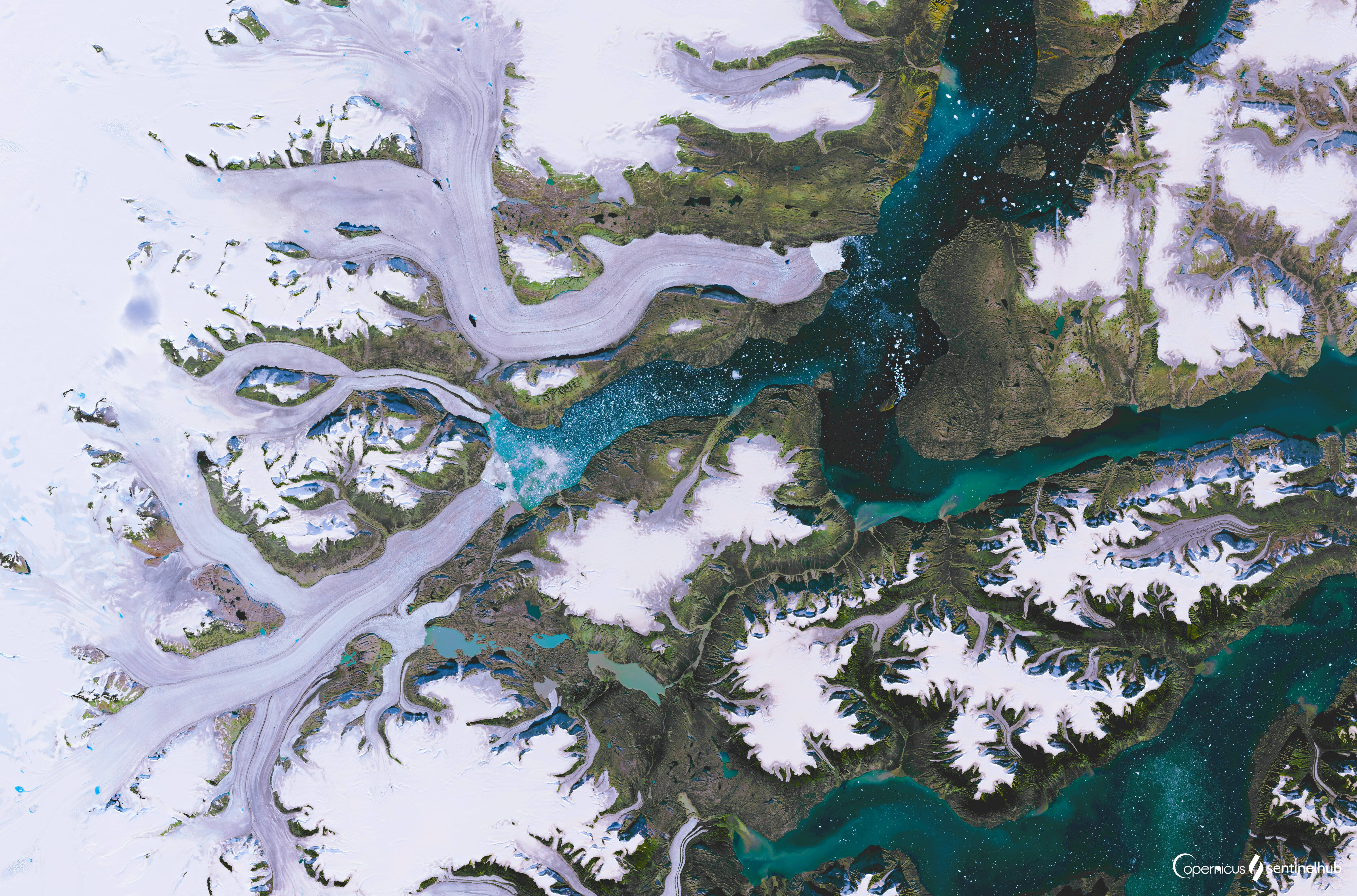 Greenland, snowy mountains, aerial view, 5K Desktop Wallpaper