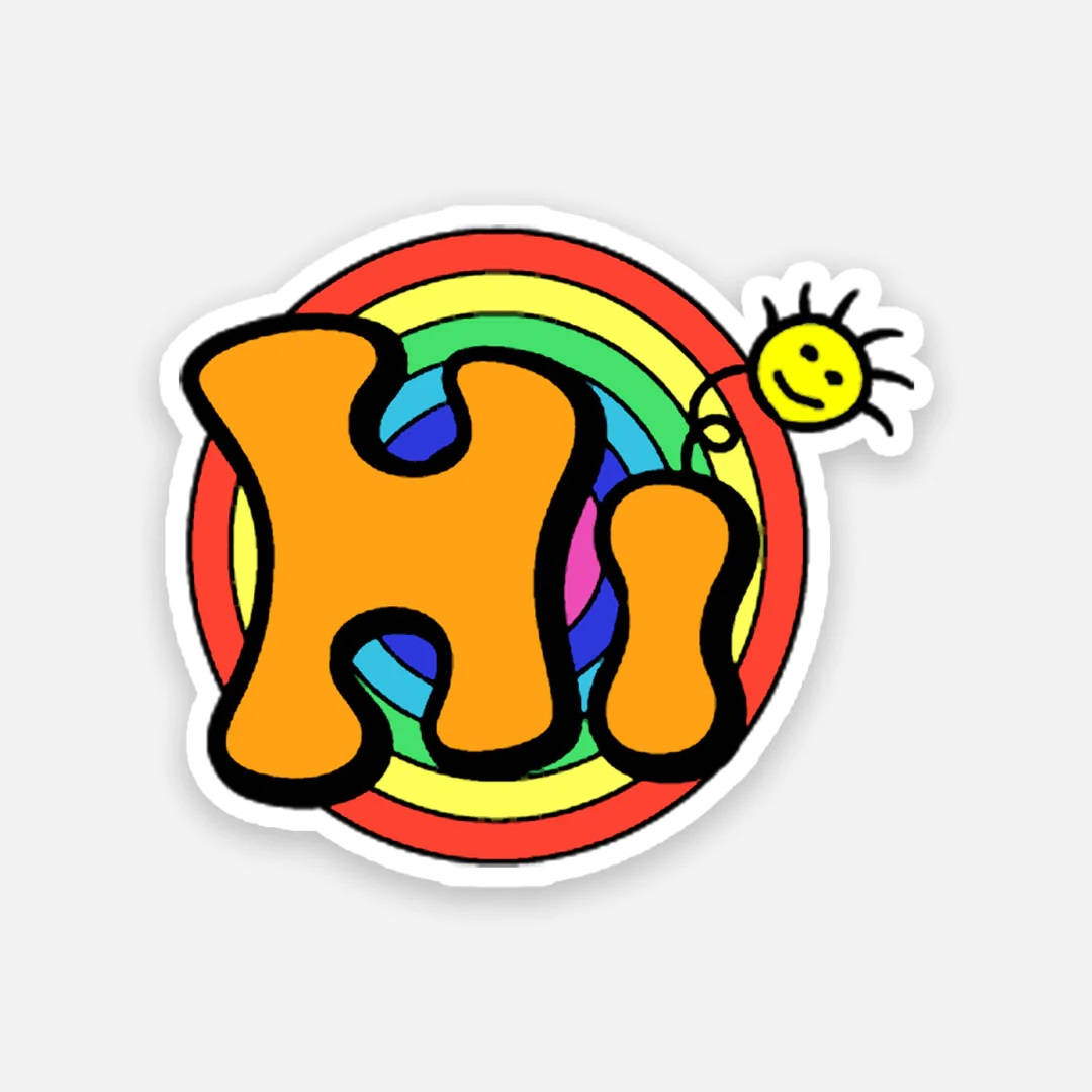 Hi, rainbow, smiling sun, SD Desktop Wallpaper