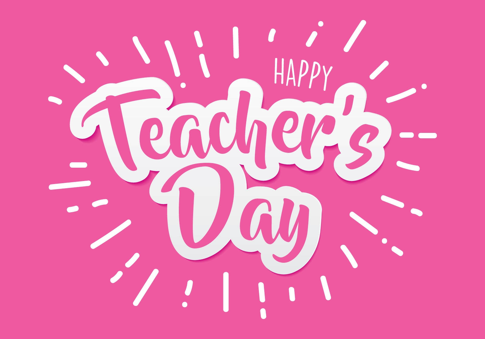 Pink, Happy Teachers Day, white celebratory text, HD Desktop Wallpaper