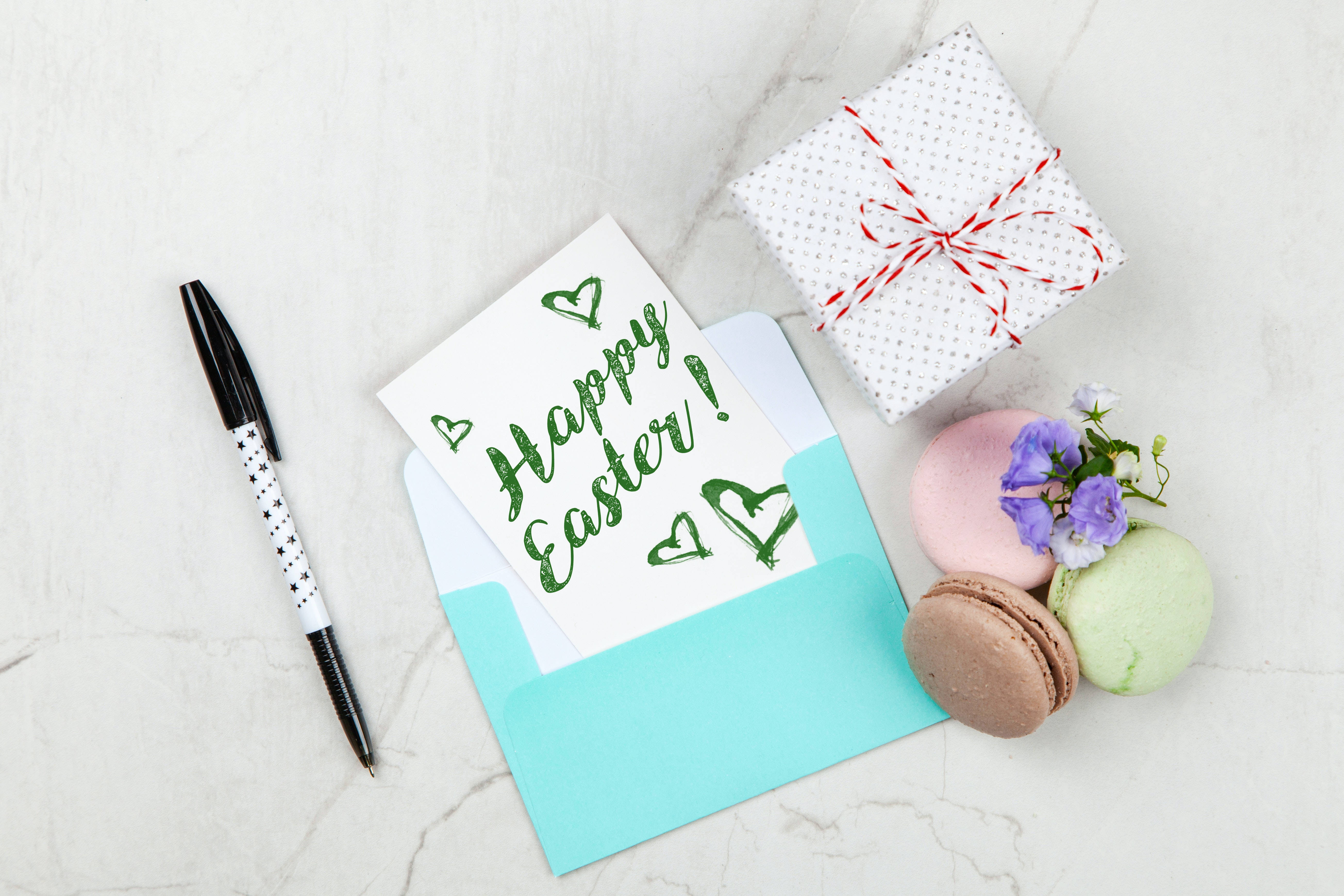Happy Easter, green letter, flat lay, 5K Desktop Wallpaper