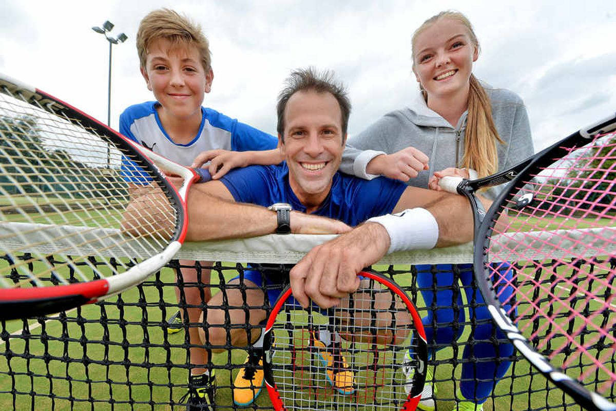 Greg Rusedski, tennis rackets, net, SD Desktop Wallpaper
