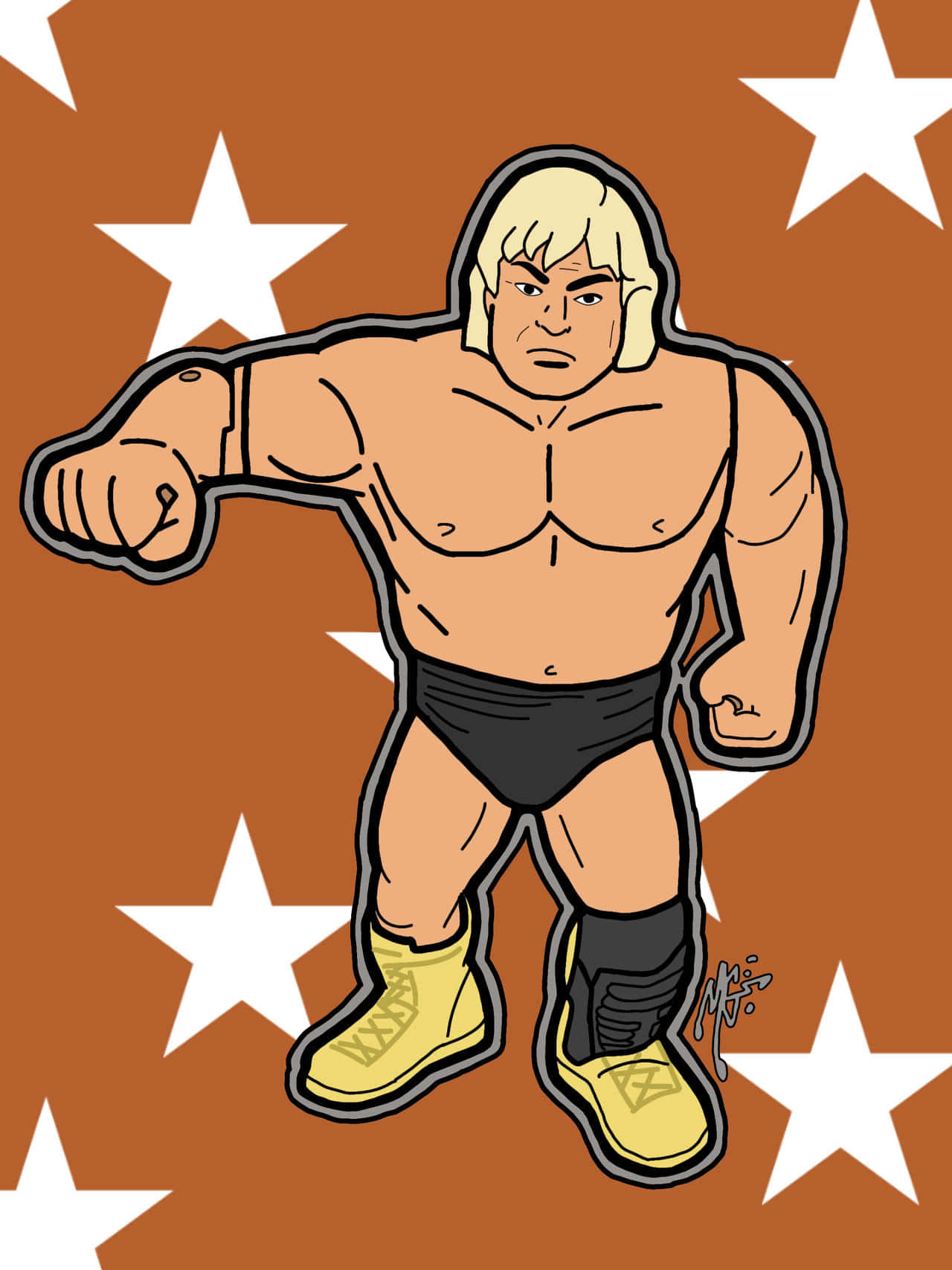 Greg Valentine, blonde hair, black trunks, HD Phone Wallpaper