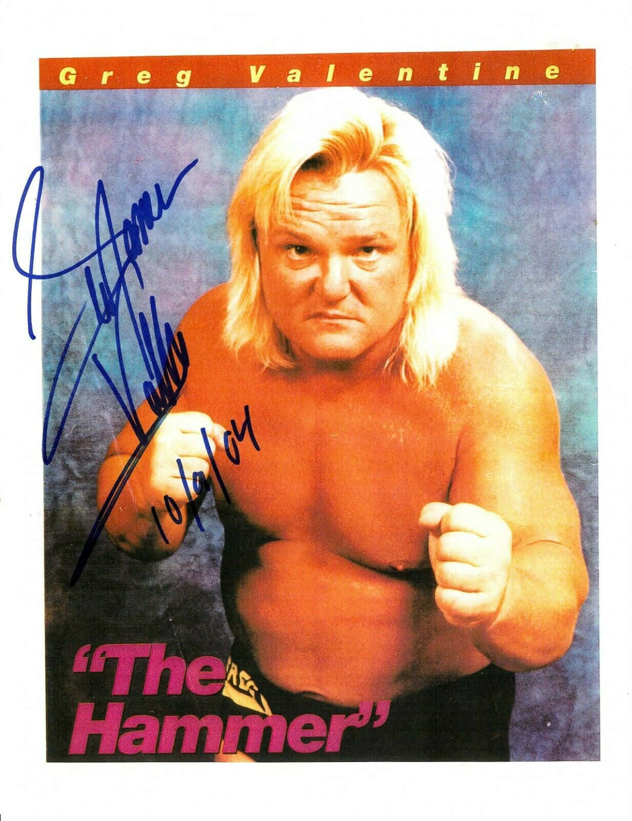 Greg Valentine, signed promo photo, blonde hair, HD Phone Wallpaper